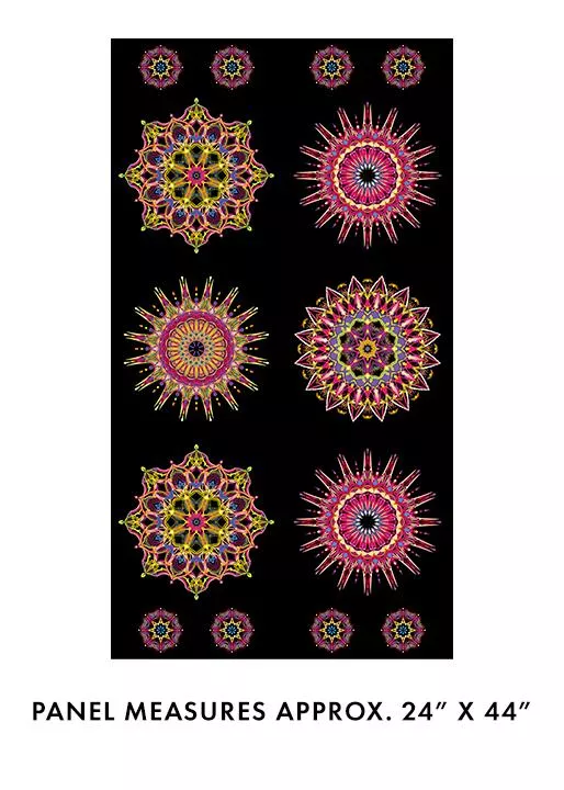 BTX Needle Stars Panel 13470-10 Red/Multi - Cotton Fabric