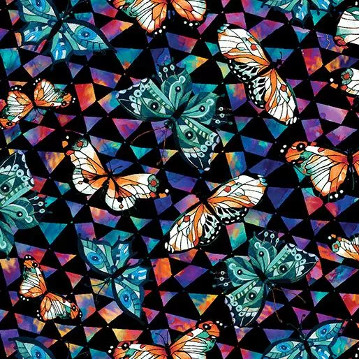 BTX Season of the Sun 13195-12 Black/Multi - Cotton Fabric
