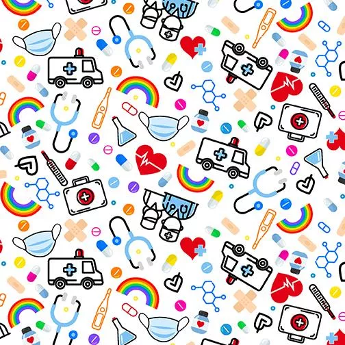 BTX We Appreciate You 12431-09 White - Cotton Fabric