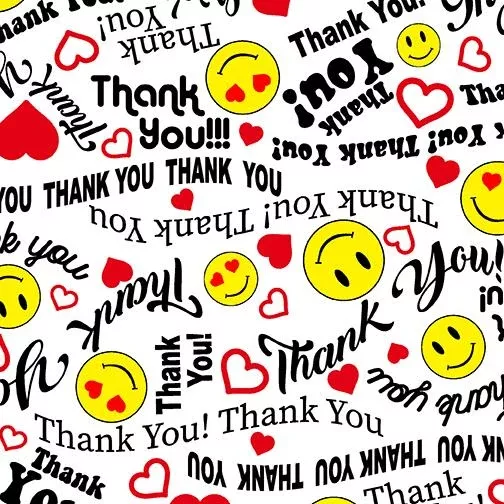 BTX We Appreciate You 12432-09 White - Cotton Fabric