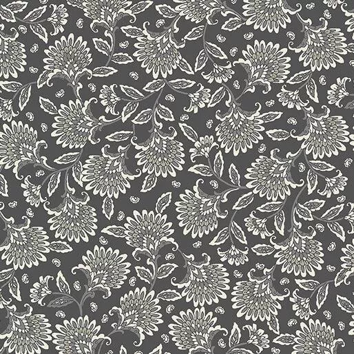 BTX Whimsy Floral 108" - 16388W-14 Charcoal - Cotton Fabric