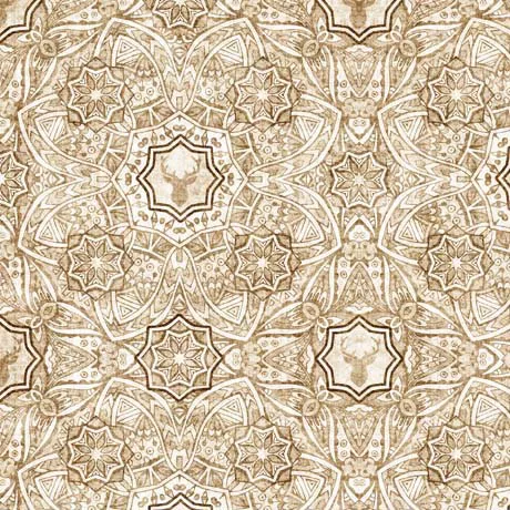 Buck Wild in Tan Decorative Geo by QT Fabrics 30807 -E
