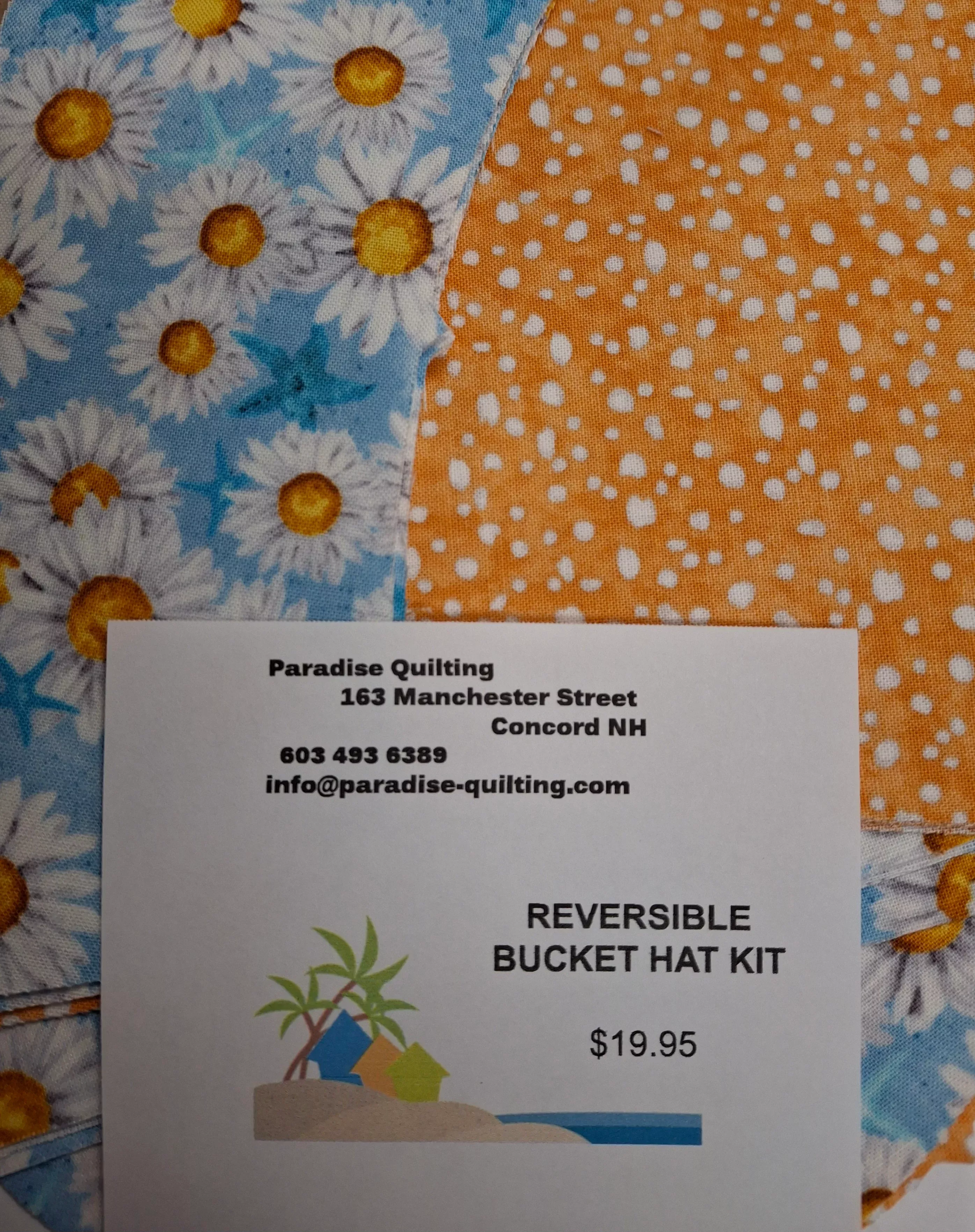 Bucket Hat Kit - Daisies and Dots - Reversible