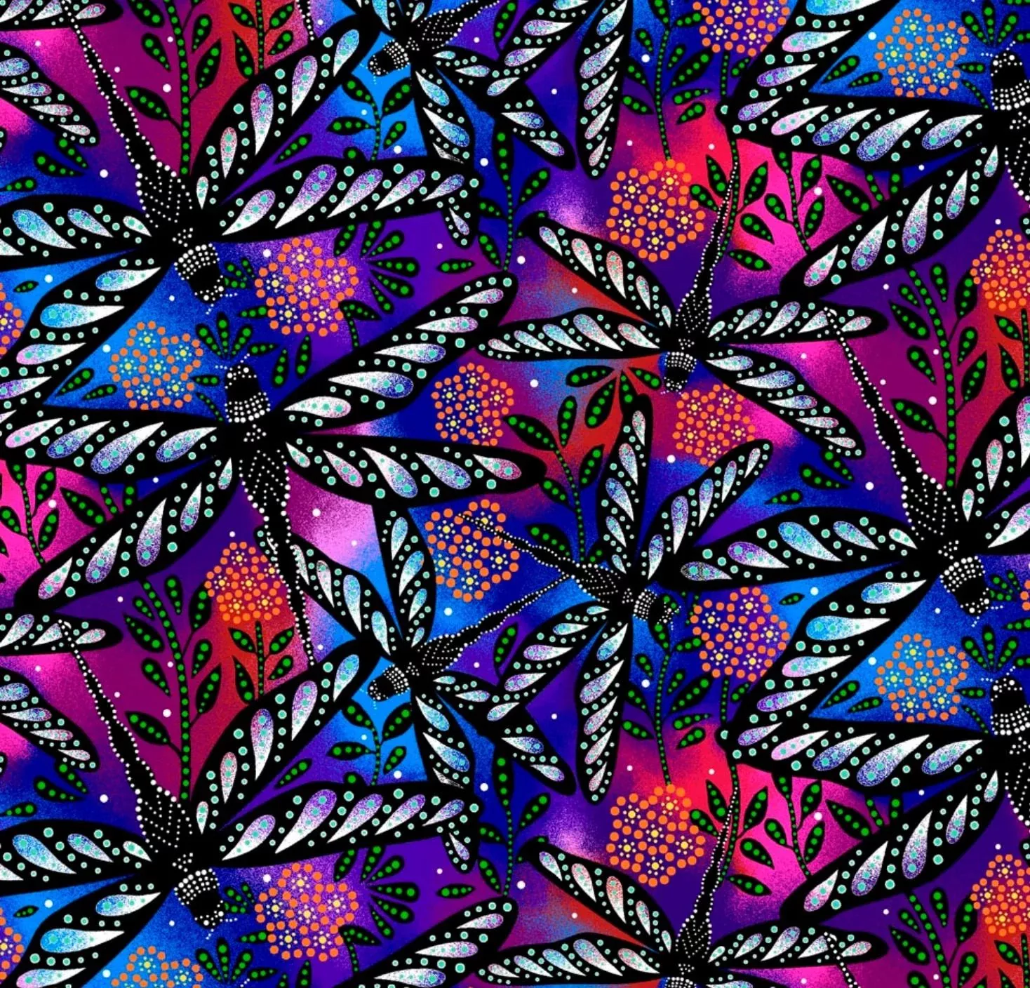 Butterflies & Dragonflies by Betty Albert - Dragonflies Multi BA-0004