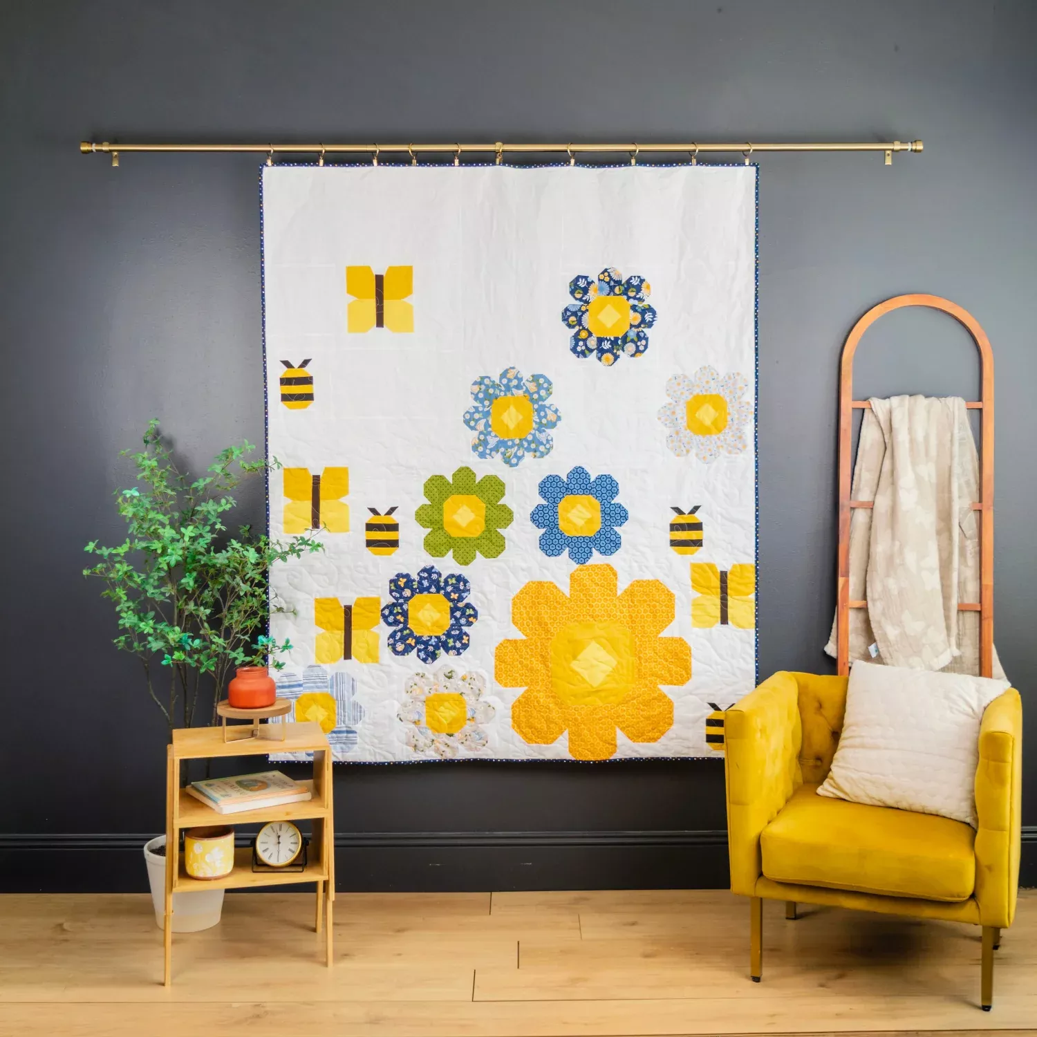 The Butterfly Blooms Quilt Fabric Kit - Sunshine & Dandelions