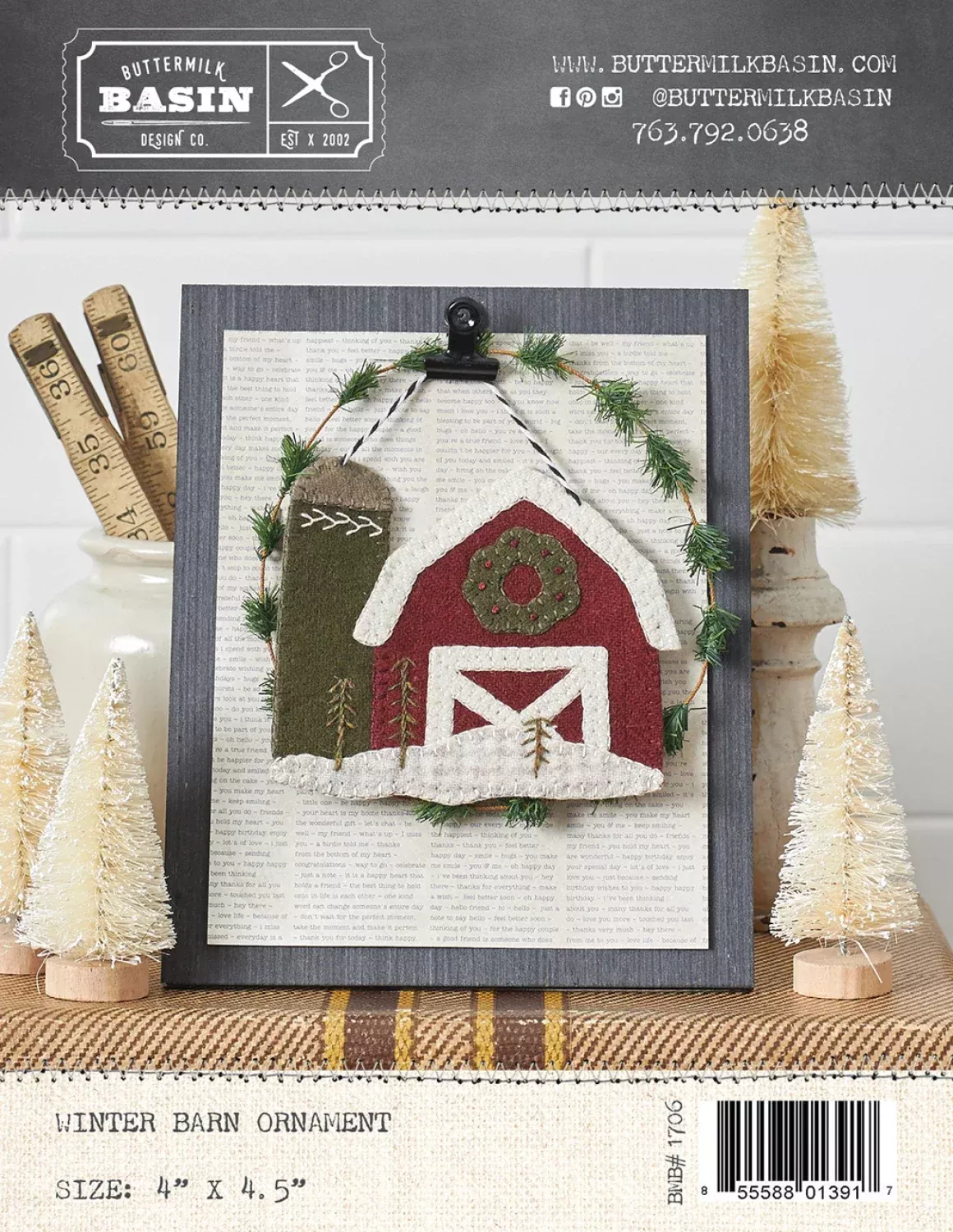 Buttermilk Basin Winter Barn Ornament Pattern