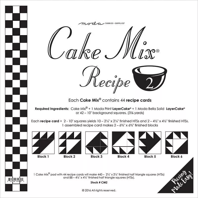 Cake Mix Recipe #2 Pattern Pad from Moda Fabrics