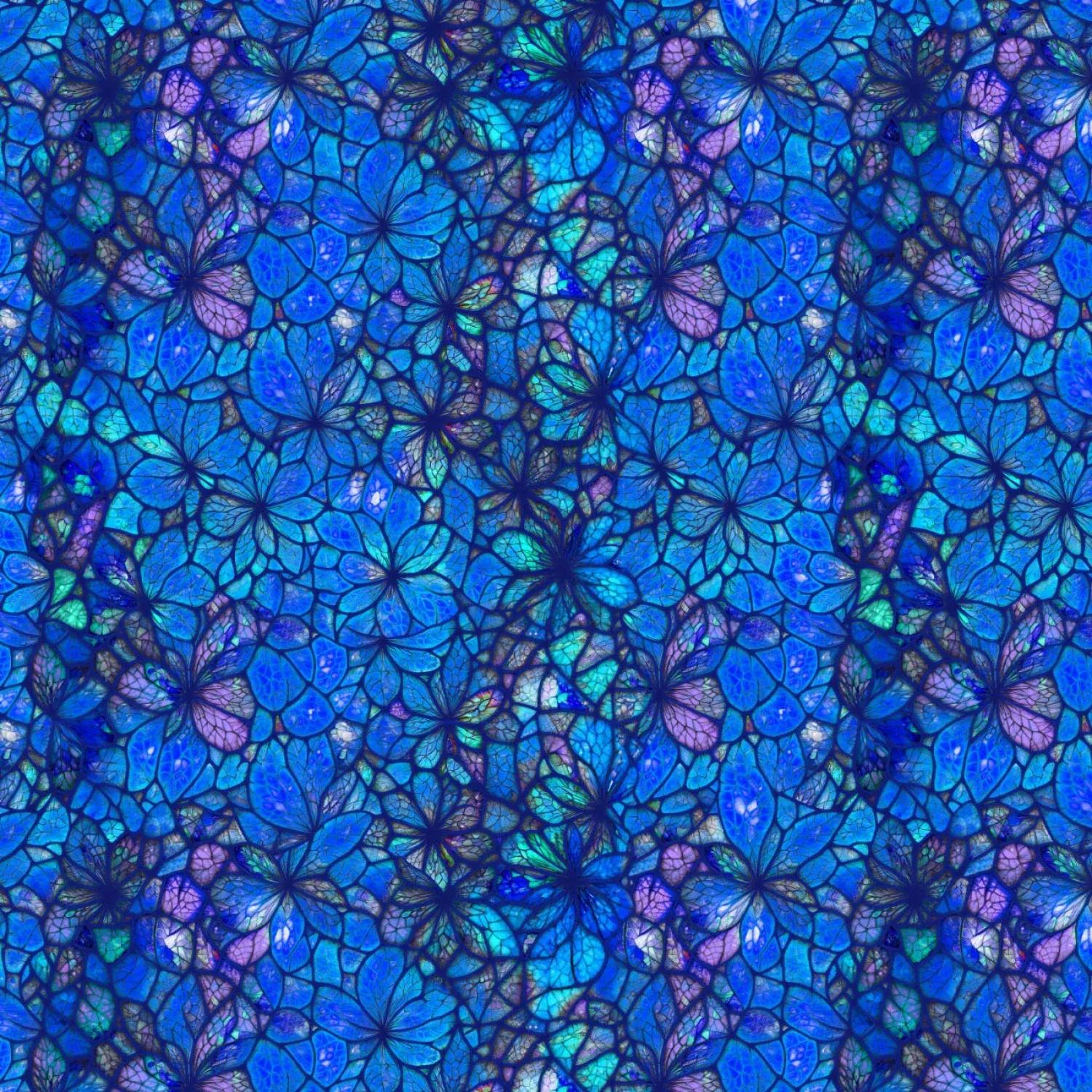 Camelot Sonny In Sunflowers Stained Glass Petals Blue Fabric ONLINE PURCHASE ONLY