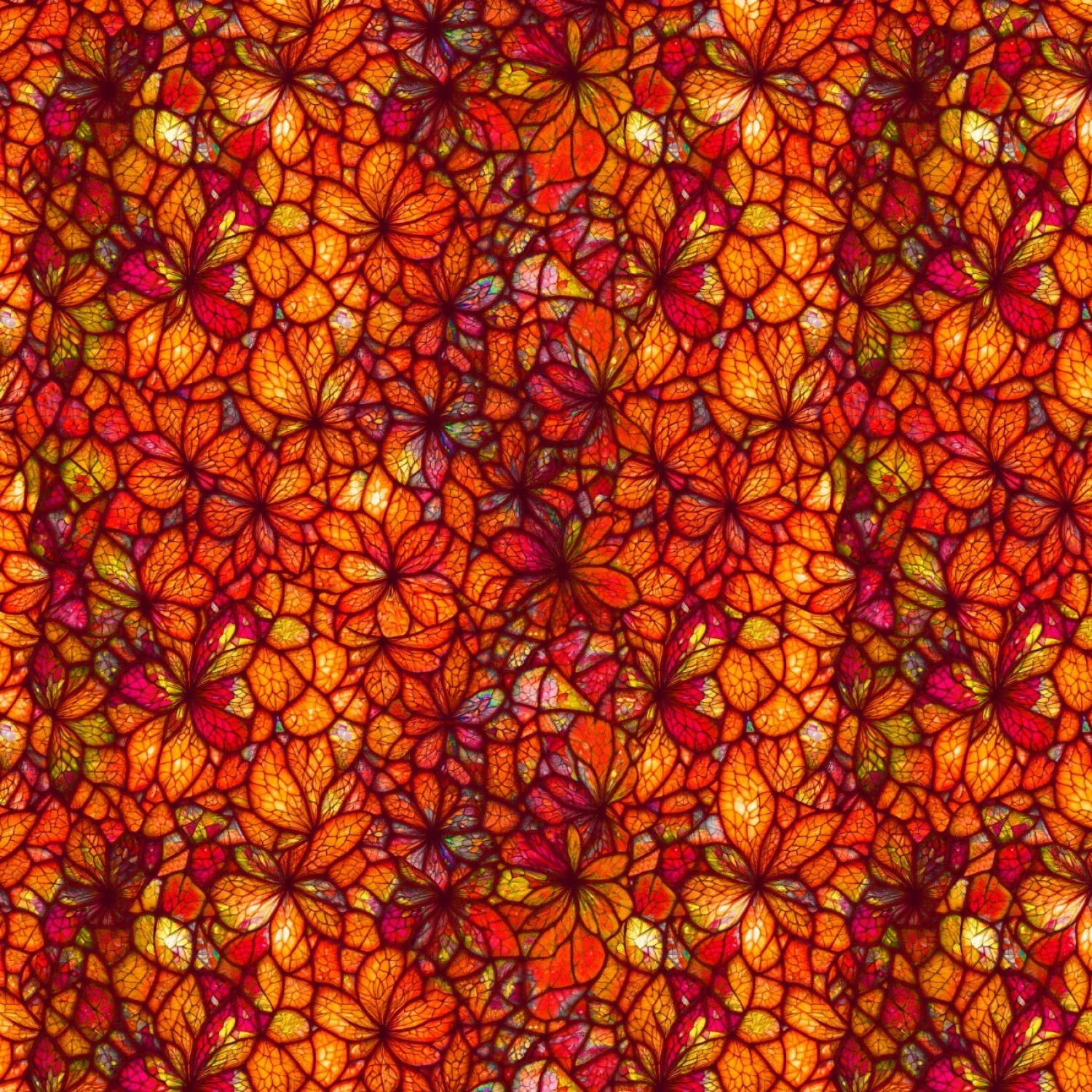 Camelot Sonny In Sunflowers Stained Glass Petals Orange Fabric ONLINE PURCHASE ONLY