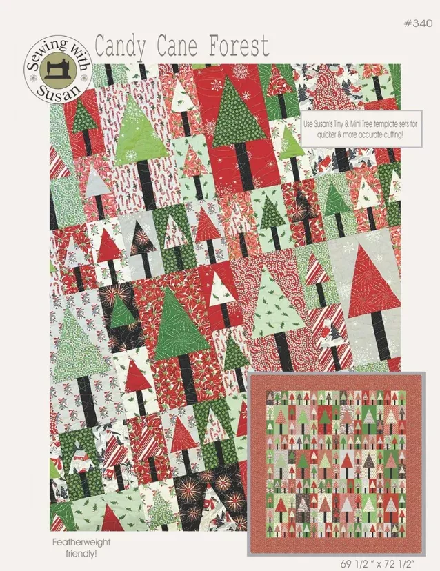Candy Cane Forest Quilt Pattern by Sewing With Susan