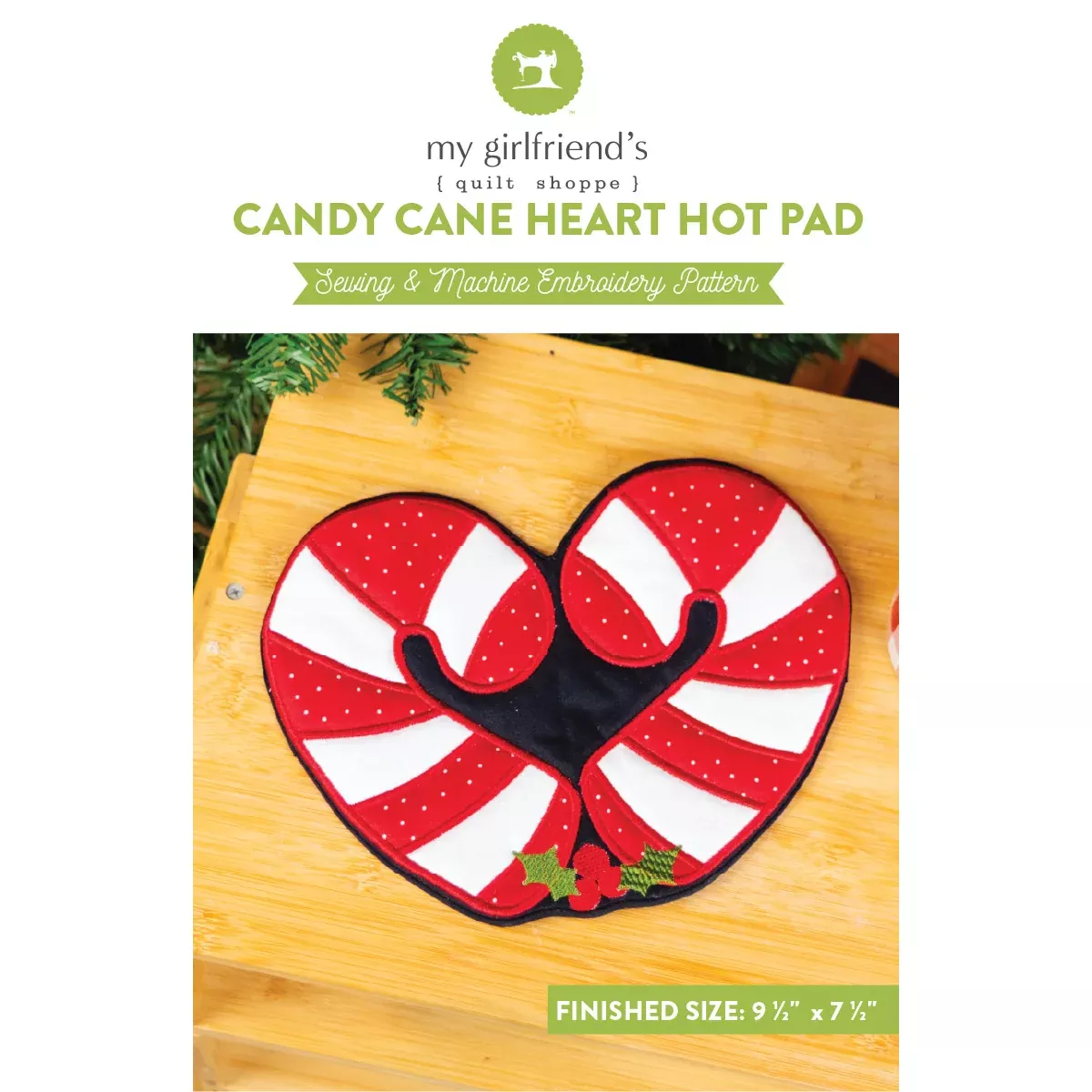 Candy Cane Hot Pad (Downloadable Machine Embroidery Pattern)