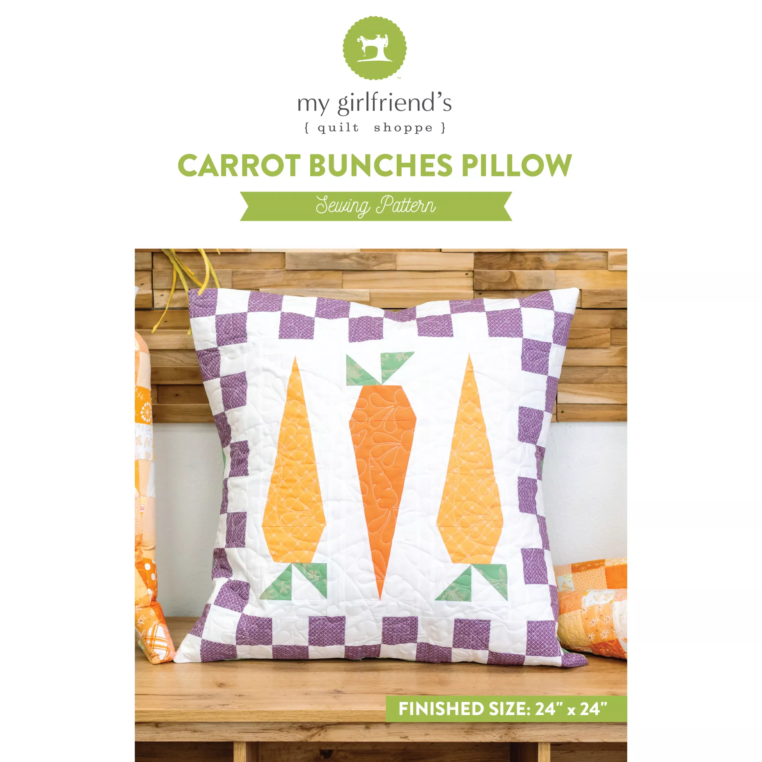 Carrot Bunches Pillow (Downloadable Sewing Pattern)