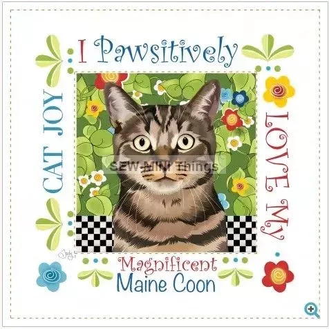 CAT MAINE COON ART PANEL FROM JODY HOUGHTON DESIGNS