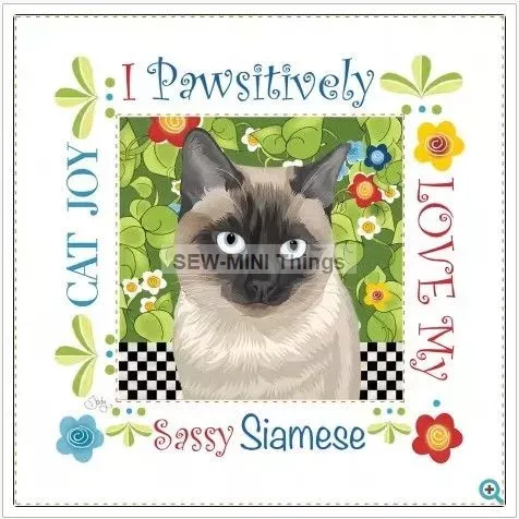 CAT SIAMESE ART PANEL 6″ X 6″PANEL FROM JODY HOUGHTON DESIGNS