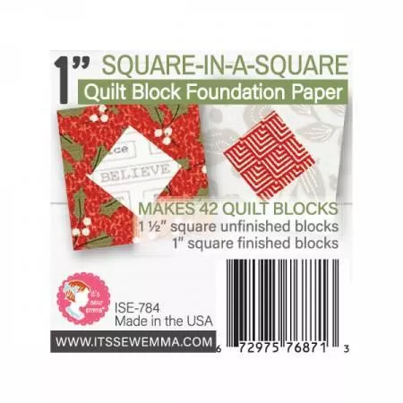 CHK 1in Square in a Square Quilt Block Foundation Paper # ISE-784