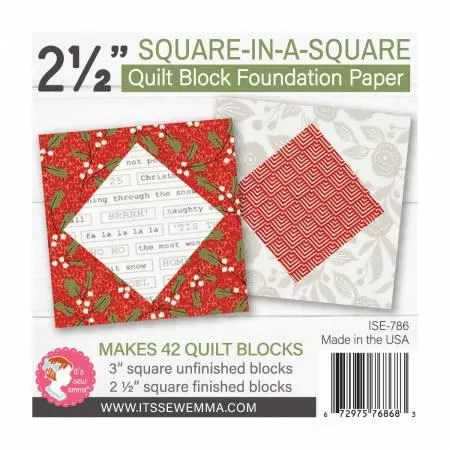CHK 2.5in Square in a Square Quilt Block Foundation Paper # ISE-786