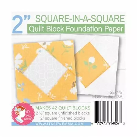 CHK 2in Square in a Square Quilt Block Foundation Paper # ISE-778