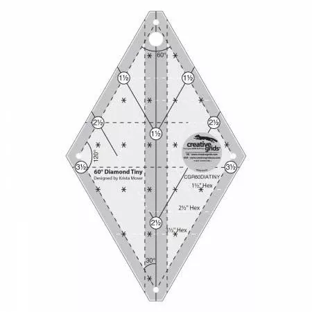 CHK Creative Grids Quilting Ruler 60 Degree Tiny Diamond -CGR60DIATINY
