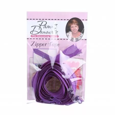 CHK Reversible Coil Zipper Tape With 8 Slides Purple - ENR-U