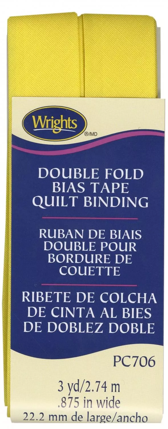 CHK Wrights Double Fold Bias Tape Canary - 117706086