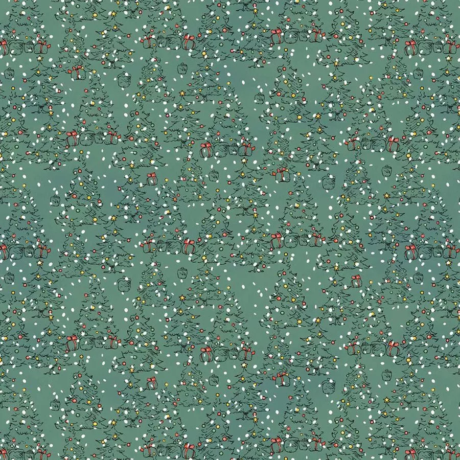 Christmas at Pooh Corner Trees Mono Forest – Remnant 27″ × 44″