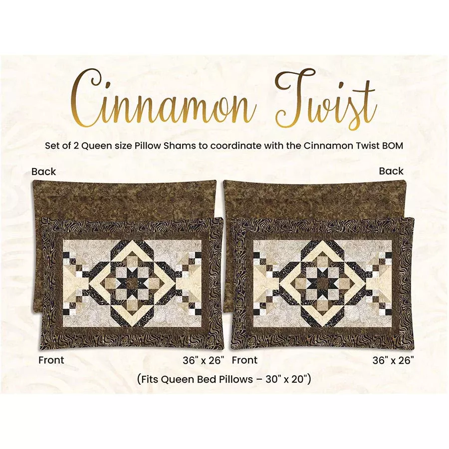 Cinnamon Twist Queen Pillow Shams Pattern from Wilmington PDF Download