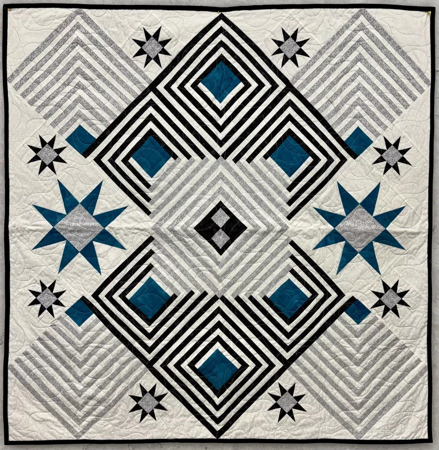 City Stars - SAMPLE - FINISHED - Quilted & Bound - 41.5" x 42.5"