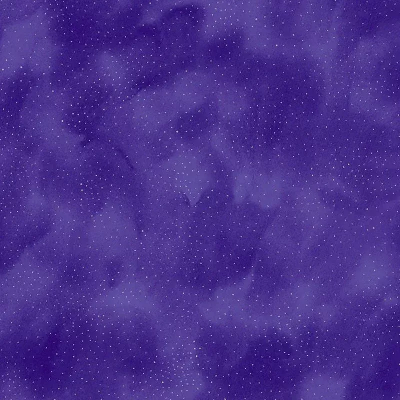 Clothworks Laurel Burch Basic Dot Dark Purple Silver Metallic – Remnant 25″ × 44″