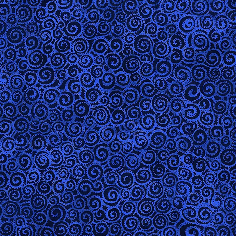 Clothworks Laurel Burch Basic Swirl Royal Blue 1 Yard Cut