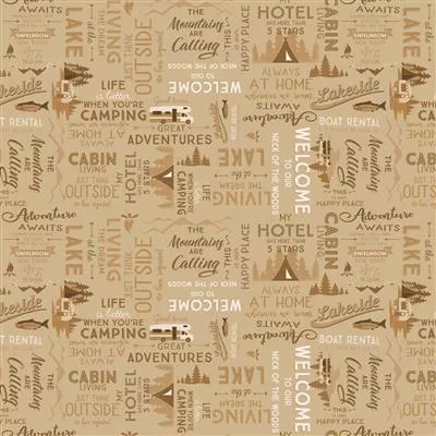 Clothworks Living the Dream Affirmations Y3441-64 Light Caramel ^