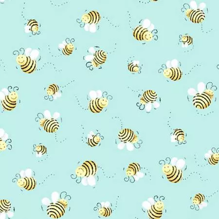 Clothworks Susy Bees SB20197-930 Aqua ^
