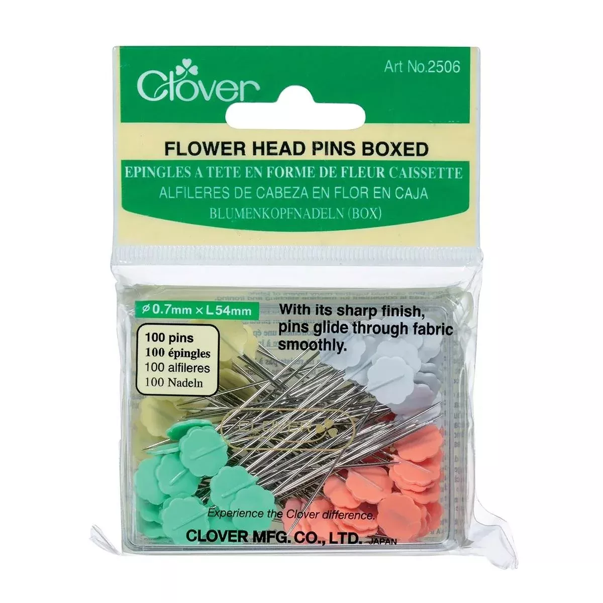 Clover Flower Head Pins - Boxed 100 CT- 2506 CV
