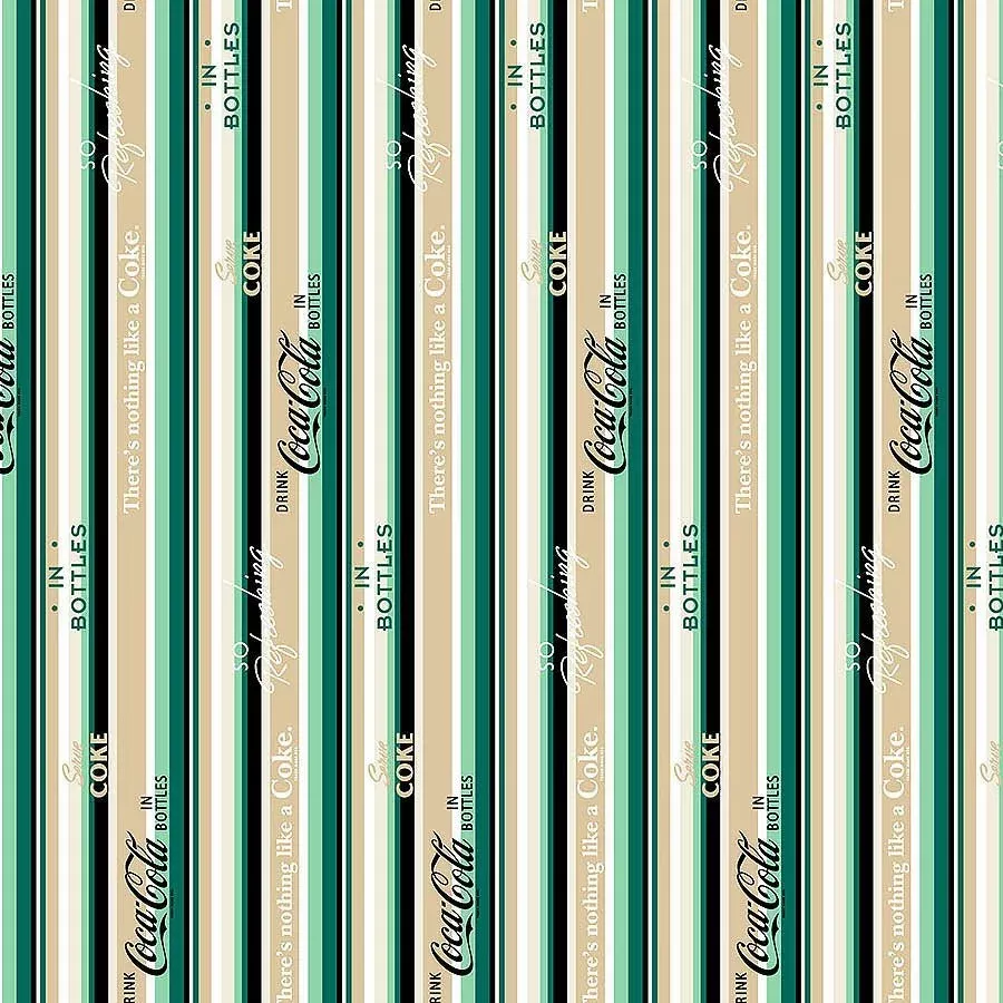 Coca-Cola Stripes Green – Remnant 20″ × 44″