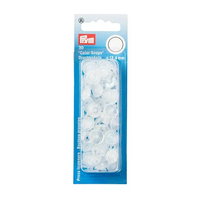 COLOR Snaps 12.4 mm transparent shiny 30pc