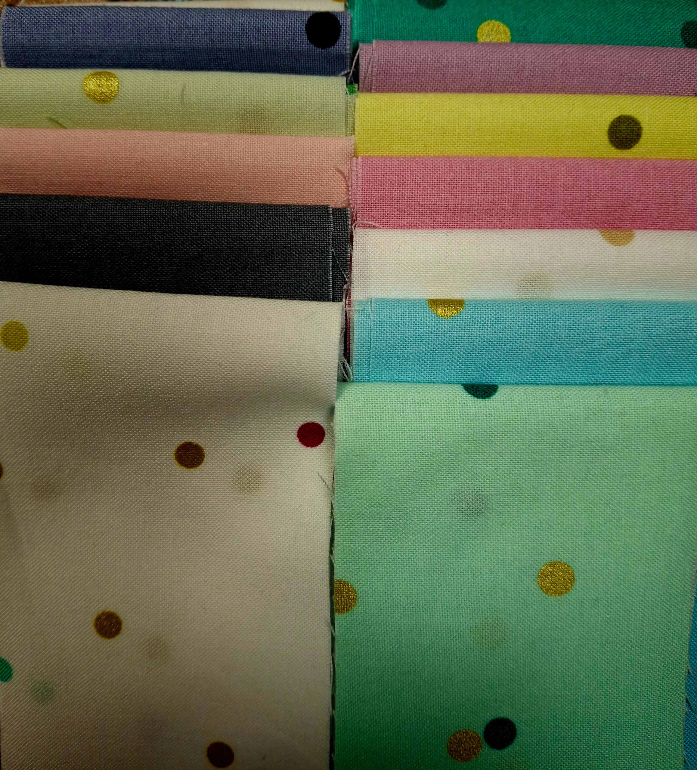 Confetti Metallic Ombre - 2 1/2" Strips x WOF - 22 Pc. (2 of each color) by Moda