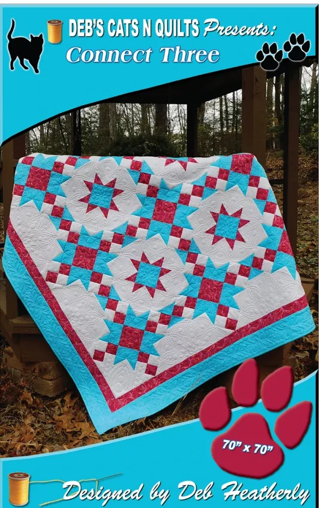 Connect Three Quilt Pattern by Deb's Cats N Quilts