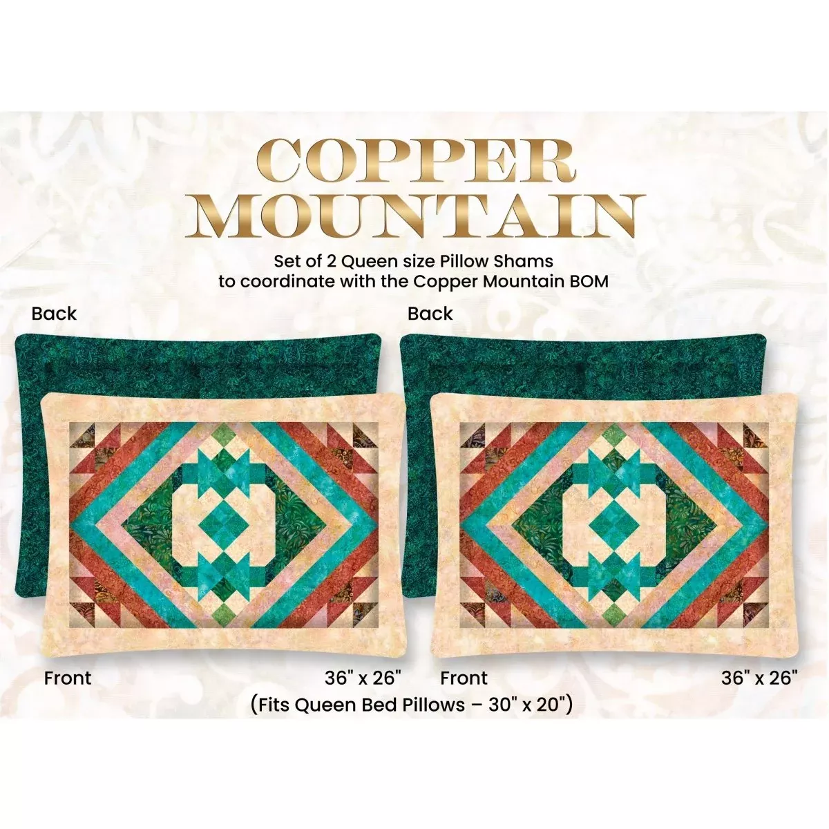 Copper Mountain Queen Pillow Shams Pattern from Wilmington PDF Download