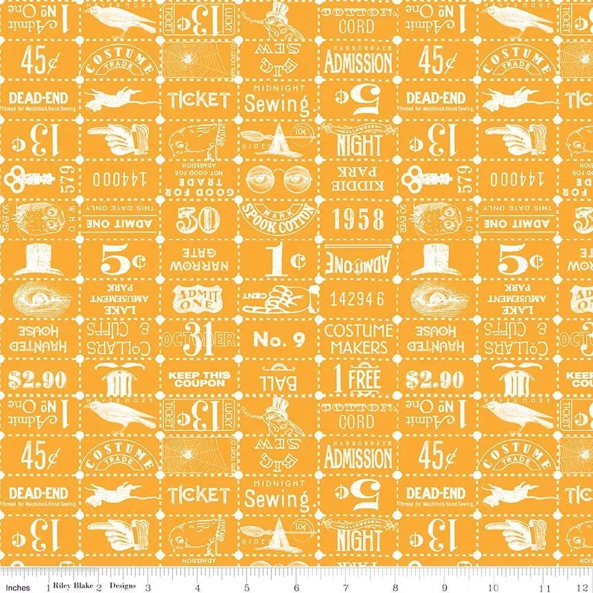 Costume Maker's Act II Ticket Grid Orange – Remnant 15″ × 44″