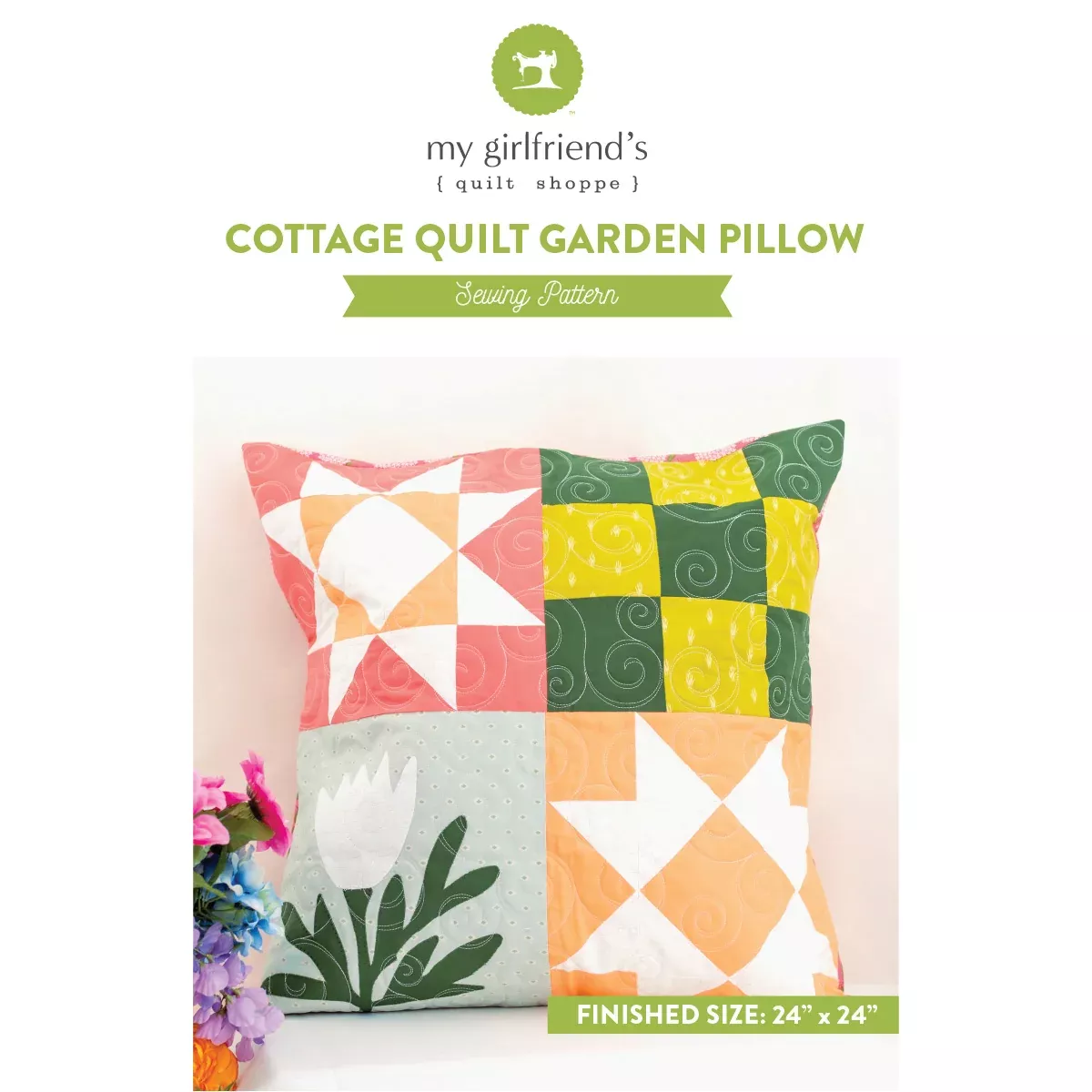 Cottage Quilt Garden Pillow (Downloadable Sewing Pattern)