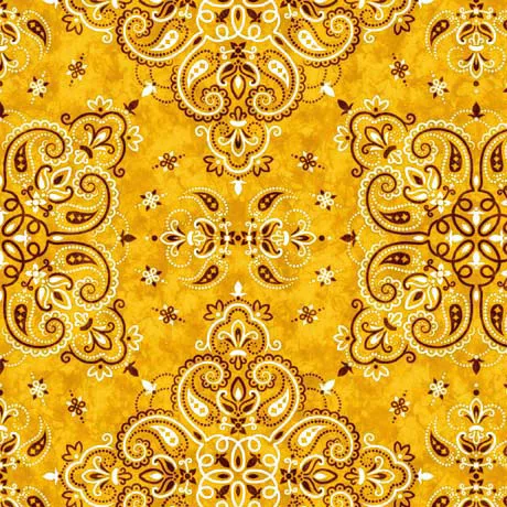 Cowboy Up in Retro Bandana Yellow by QT Fabrics 29849 -S