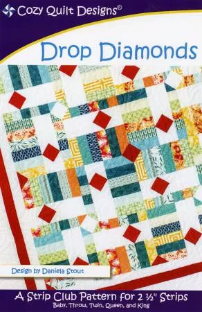 Cozy Quilt Designs Finishes in Multi Sizes Drop Diamonds CQD01123 Pattern