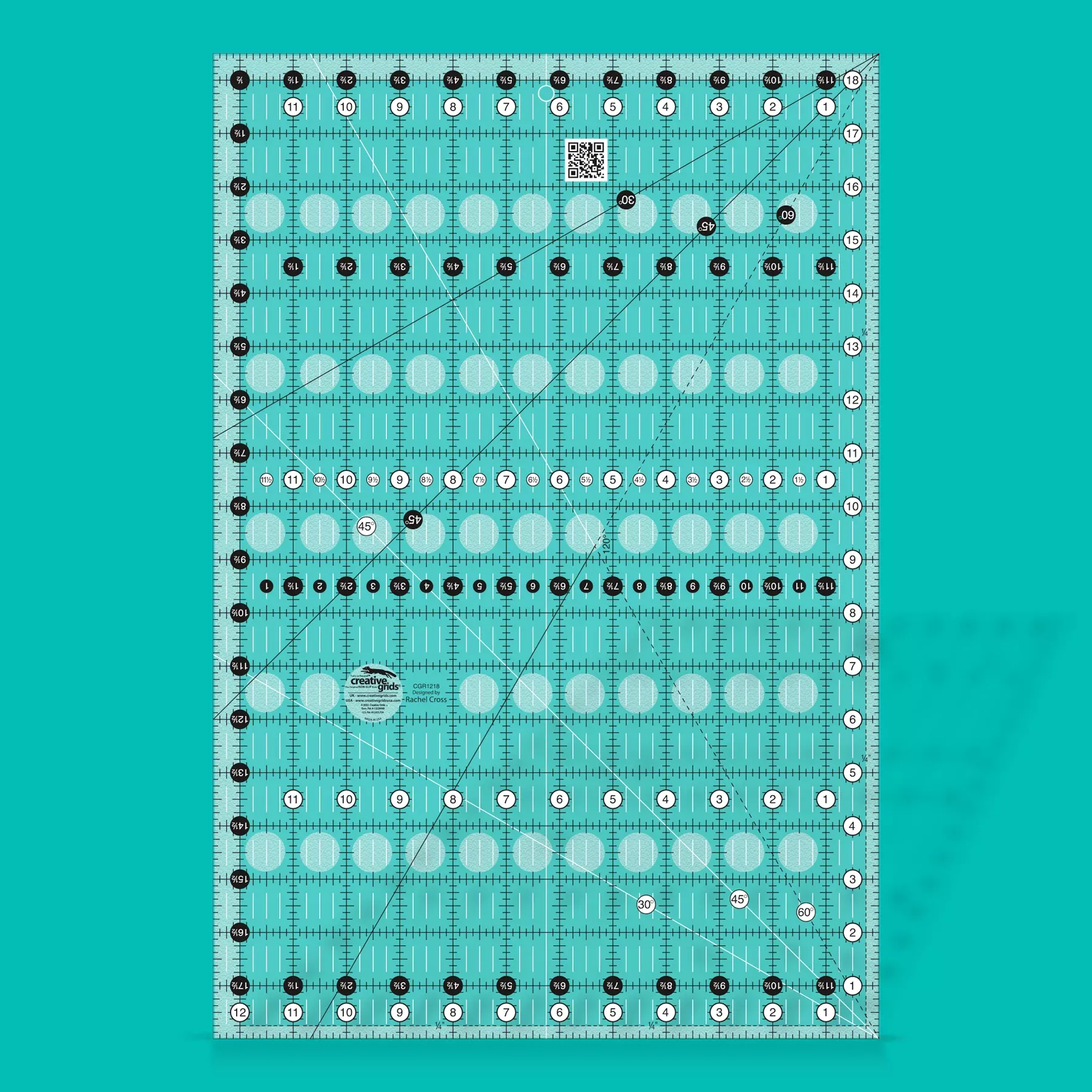 Creative Grids - 12 1/2" x 18 1/2" Turn-a-Round Ruler CGR1218