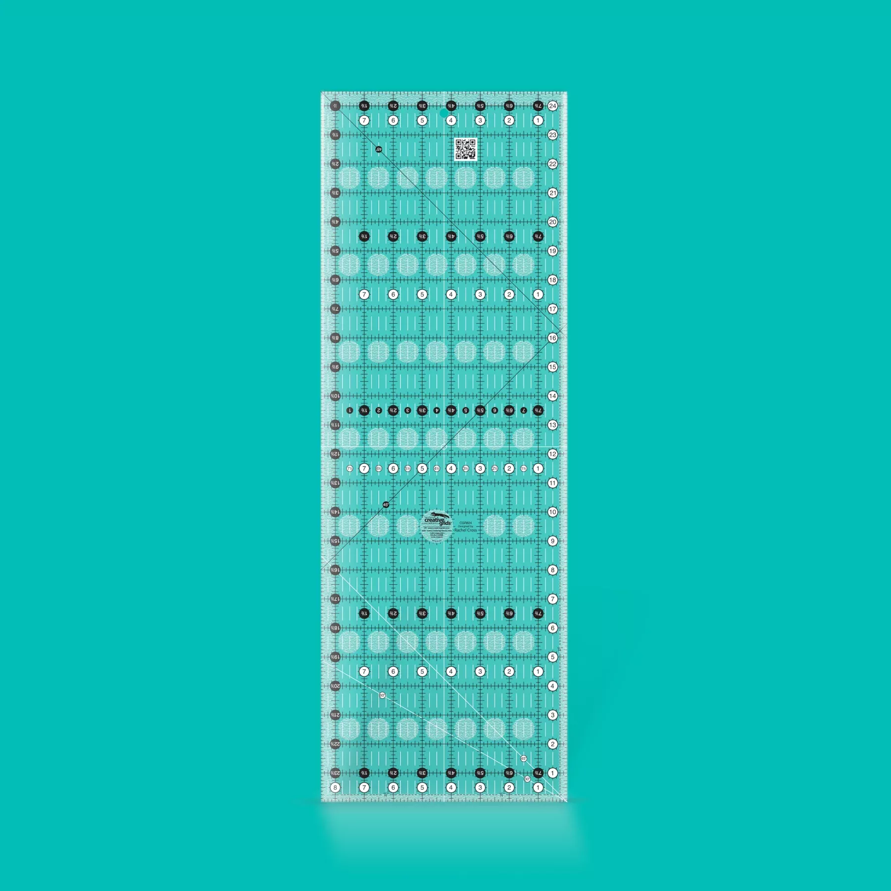 Creative Grids - 12 1/2" x 24 1/2" Turn-a-Round Ruler CGR824