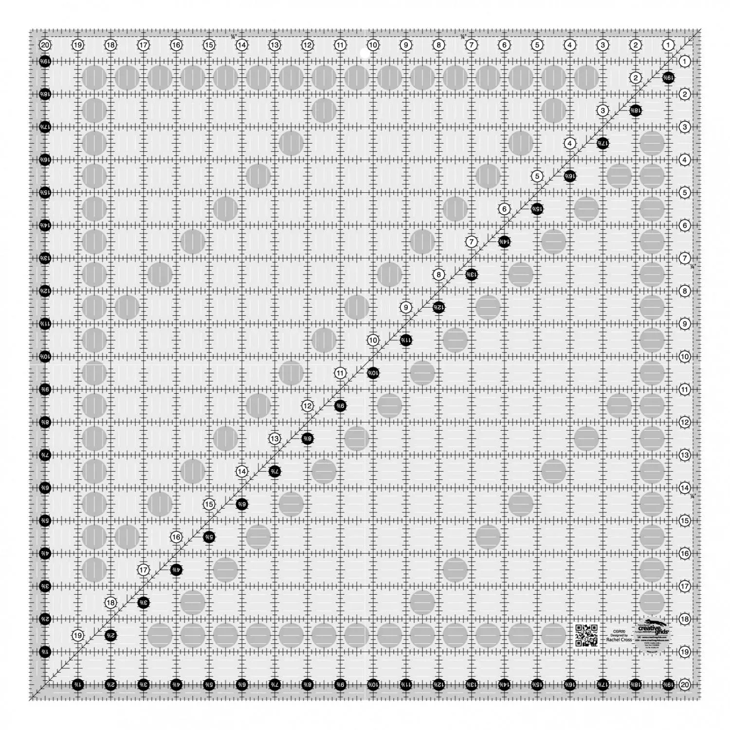 Creative Grids Non Slip Ruler 20.5" Square - CGR20