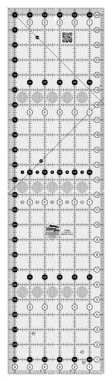 Creative Grids Non Slip Ruler -6.5"x24.5" - CGR24