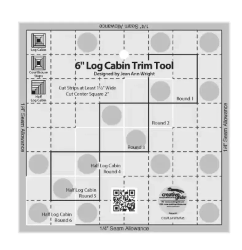 Creative Grids Quilt Ruler 6in Log Cabin Trim Tool
