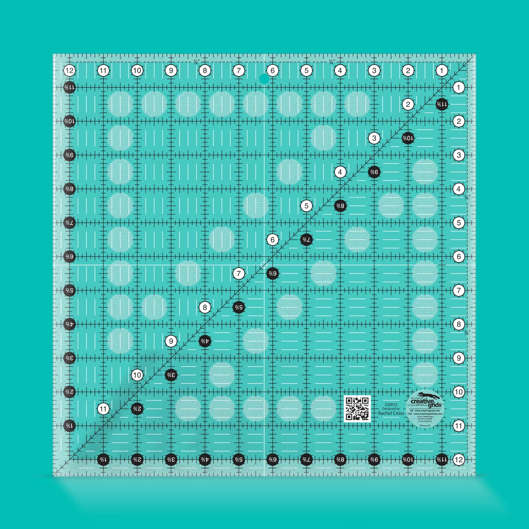 Creative Grids - Quilters Ruler CGR12 12 1/2" x 12 1/2"