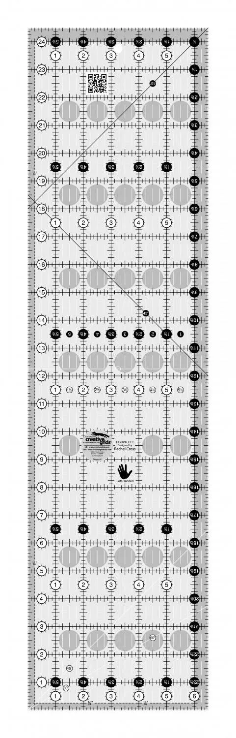 Creative Grids RULER 6.5"x24 Left Hand Non Slip - CGR24LEFT