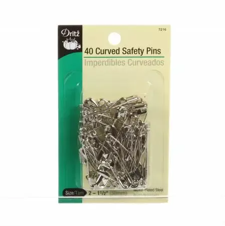 Curved Safety Pin 1 1/2in Size 2 40ct 7216