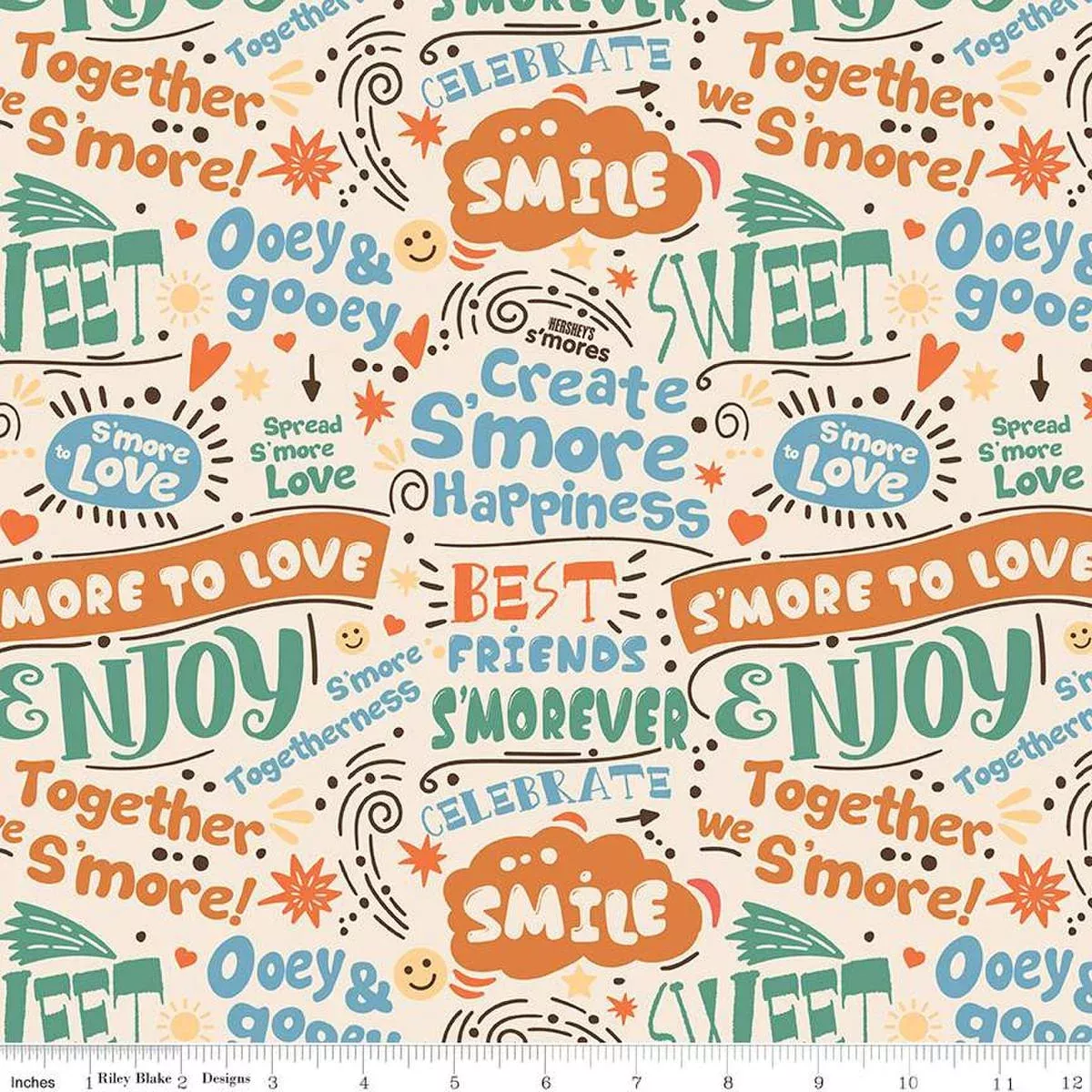 CWH Camp Smores - Text C13621-MARSHMALLOW - Cotton Fabric